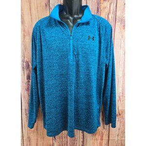 Under Armour Mens XL Blue 1/4 Zip Pullover Long Sleeve Shirt